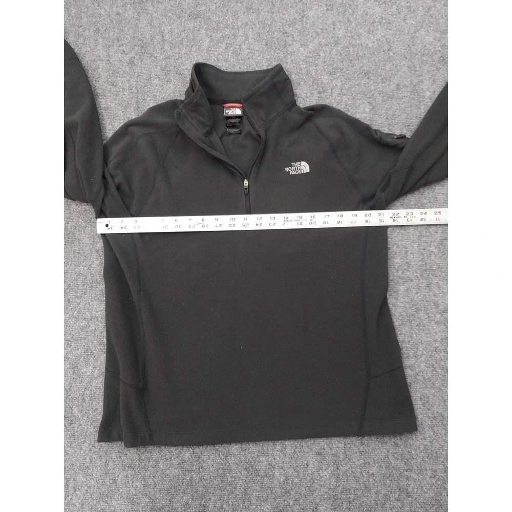 North Face Fleece Pullover Mens Large Black Flashdry 1/4 Zip Outdoor Zip Pocket